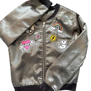 Satin Gray Bomber Jacket